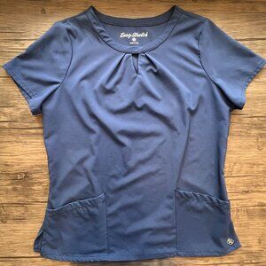 Easy Stretch Navy Blue Scrub Top, Size Medium